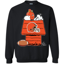 Load image into Gallery viewer, Cleveland Browns Snoopy And Woodstock Waiting For Football Season Sweatshirt