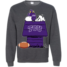 Load image into Gallery viewer, Tcu Horned Frogs Snoopy And Woodstock Waiting For Football Season Sweatshirt