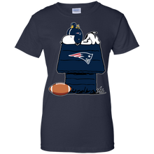 Load image into Gallery viewer, New England Patriots Snoopy And Woodstock Waiting For Football Season T-Shirt For Women
