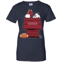 Load image into Gallery viewer, Washington State Cougars Snoopy And Woodstock Waiting For Football Season T-Shirt For Women