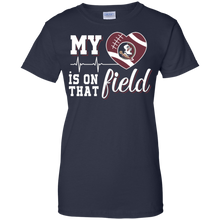 Load image into Gallery viewer, Florida State Seminoles Football My Heart is on that Field T-Shirt For Women