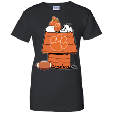 Load image into Gallery viewer, Clemson Tiger_paw Snoopy And Woodstock Waiting For Football Season T-Shirt For Women