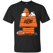 Load image into Gallery viewer, Oklahoma State Cowboys Snoopy And Woodstock Waiting For Football Season T - Shirt For Men