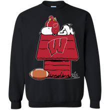 Load image into Gallery viewer, Wisconsin Badgers Snoopy And Woodstock Waiting For Football Season Sweatshirt