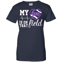 Load image into Gallery viewer, TCU Horned Frogs Football My Heart is on that Field T-Shirt For Women
