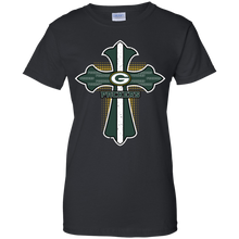 Load image into Gallery viewer, Cross Shirt For Jesus And Green Bay Packers Fans T-Shirt For Women