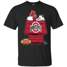 Load image into Gallery viewer, Ohio State Buckeyes Snoopy And Woodstock Waiting For Football Season T - Shirt For Men
