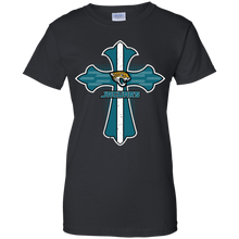 Load image into Gallery viewer, Cross Shirt For Jesus And Jacksonville Jaguars Fans T-Shirt For Women