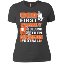 Load image into Gallery viewer, God First Family Second Then Clemson Football T-Shirt For Women
