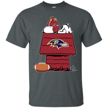 Load image into Gallery viewer, Baltimore Ravens Snoopy And Woodstock Waiting For Football Season T - Shirt For Men