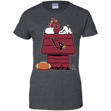 Load image into Gallery viewer, Arizona Cardinals Snoopy And Woodstock Waiting For Football Season T-Shirt For Women