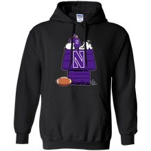 Load image into Gallery viewer, Northwestern Wildcats Snoopy And Woodstock Waiting For Football Season Hoodie Shirt