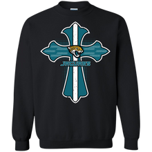 Load image into Gallery viewer, Cross Shirt For Jesus And Jacksonville Jaguars Fans Sweatshirt