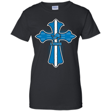Load image into Gallery viewer, Cross Shirt For Jesus And Detroit Lions Fans T-Shirt For Women