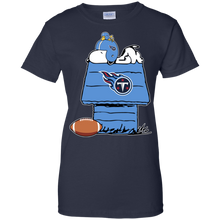 Load image into Gallery viewer, Tennessee Titans Snoopy And Woodstock Waiting For Football Season T-Shirt For Women