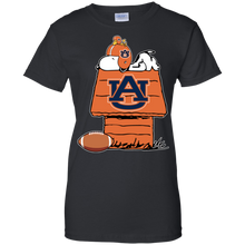Load image into Gallery viewer, Auburn Tigers Snoopy And Woodstock Waiting For Football Season T-Shirt For Women