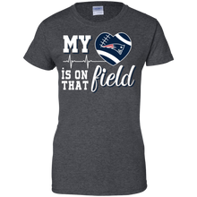 Load image into Gallery viewer, New England Patriots Football My Heart is on that Field T-Shirt For Women