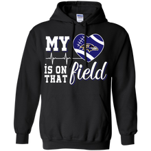 Load image into Gallery viewer, Baltimore Ravens Football My Heart is on that Field Hoodie Shirt