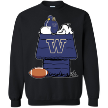 Load image into Gallery viewer, Washington Huskies Snoopy And Woodstock Waiting For Football Season Sweatshirt