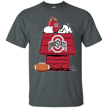 Load image into Gallery viewer, Ohio State Buckeyes Snoopy And Woodstock Waiting For Football Season T - Shirt For Men