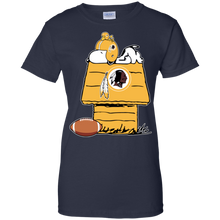 Load image into Gallery viewer, Washington Redskins Snoopy And Woodstock Waiting For Football Season T-Shirt For Women