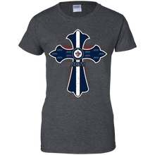 Load image into Gallery viewer, Cross Shirt For Jesus And Winnipeg Jets Fans T-Shirt For Women