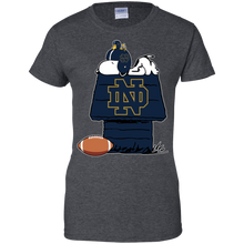 Load image into Gallery viewer, Notre Dame Fighting Irish Snoopy And Woodstock Waiting For Football Season T-Shirt For Women