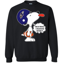 Load image into Gallery viewer, This Is For All U Baltimore Ravens Haters Snoopy Sweatshirt