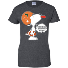 Load image into Gallery viewer, This Is For All U Miami Hurricanes Haters Snoopy T-Shirt For Women
