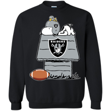 Load image into Gallery viewer, Oakland Raiders Snoopy And Woodstock Waiting For Football Season Sweatshirt