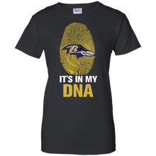 Load image into Gallery viewer, Ravens Football It Is In My Dna T-Shirt For Women
