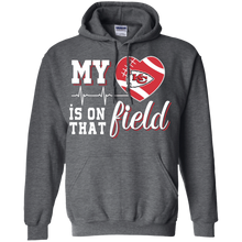 Load image into Gallery viewer, Kansas City Chiefs Football My Heart is on that Field Hoodie Shirt