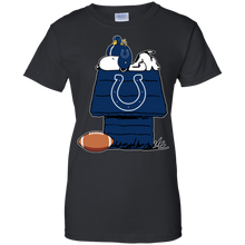 Load image into Gallery viewer, Indianapolis Colts Snoopy And Woodstock Waiting For Football Season T-Shirt For Women