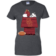 Load image into Gallery viewer, Usc Trojans Snoopy And Woodstock Waiting For Football Season T-Shirt For Women