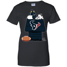 Load image into Gallery viewer, Houston Texans Snoopy And Woodstock Waiting For Football Season T-Shirt For Women