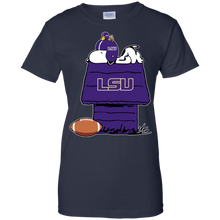Load image into Gallery viewer, Lsu Tigers Snoopy And Woodstock Waiting For Football Season T-Shirt For Women