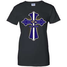 Load image into Gallery viewer, Cross Shirt For Jesus And Baltimore Ravens Fans T-Shirt For Women