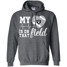 Load image into Gallery viewer, Oakland Raiders Football My Heart is on that Field Hoodie Shirt