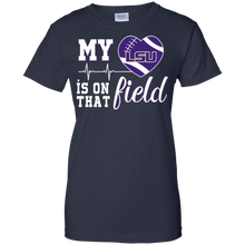 Load image into Gallery viewer, LSU Tigers Football My Heart is on that Field T-Shirt For Women