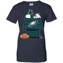 Load image into Gallery viewer, Philadelphia Eagles Snoopy And Woodstock Waiting For Football Season T-Shirt For Women