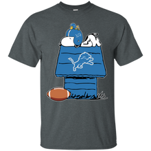 Load image into Gallery viewer, Detroit Lions Snoopy And Woodstock Waiting For Football Season T - Shirt For Men