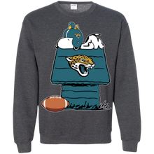 Load image into Gallery viewer, Jacksonville Jaguars Snoopy And Woodstock Waiting For Football Season Sweatshirt
