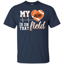 Load image into Gallery viewer, Oklahoma State Cowboys Football My Heart is on that Field T - Shirt For Men