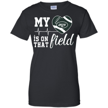 Load image into Gallery viewer, New York Jets Football My Heart is on that Field T-Shirt For Women