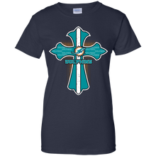 Load image into Gallery viewer, Cross Shirt For Jesus And Miami Dolphins Fans T-Shirt For Women