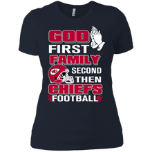 Load image into Gallery viewer, God First Family Second Then Chiefs Football T-Shirt For Women