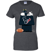 Load image into Gallery viewer, Houston Texans Snoopy And Woodstock Waiting For Football Season T-Shirt For Women