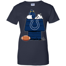 Load image into Gallery viewer, Indianapolis Colts Snoopy And Woodstock Waiting For Football Season T-Shirt For Women