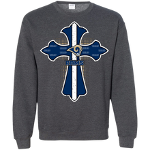 Load image into Gallery viewer, Cross Shirt For Jesus And Los Angeles Rams Fans Sweatshirt
