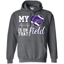 Load image into Gallery viewer, LSU Tigers Football My Heart is on that Field Hoodie Shirt